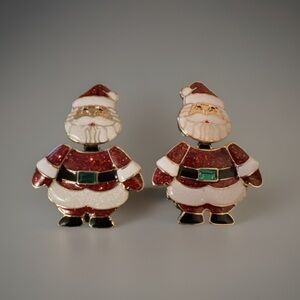 Festive Christmas Santa Claus Earrings by Holiday Time